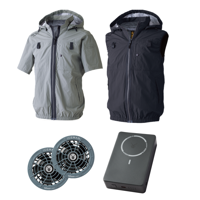 アイスマンハイバックウェア ベスト/半袖 セット